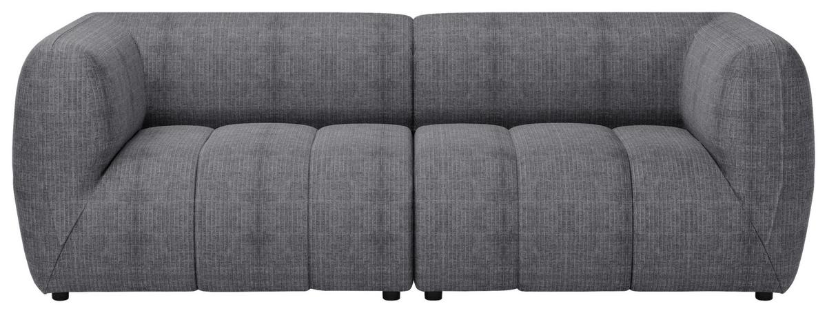 Sofa Laos Grau/Schwarz, 240 cm - Schwarz/Grau, Design, Textil (240/80/95cm) - MID.YOU