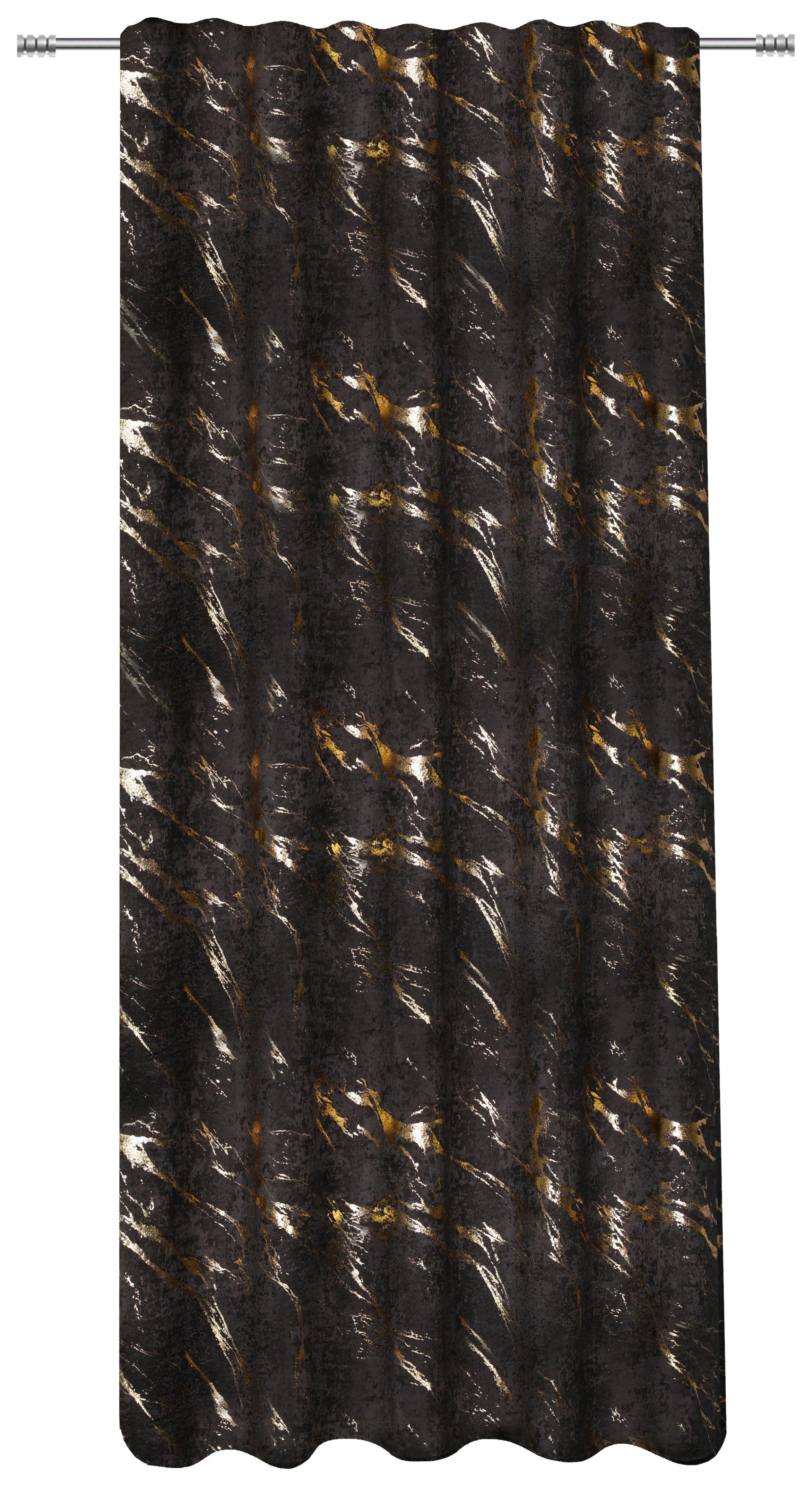 Vorhang Alexandra 140x245 Cm Schwarz/gold - Goldfarben/Schwarz, ROMANTIK / LANDHAUS, Textil (140/245cm) - James Wood