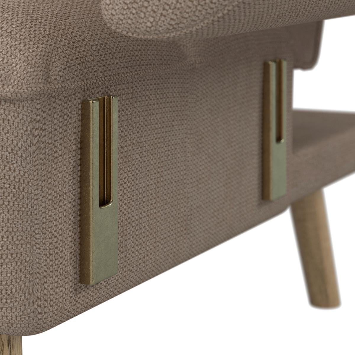 Rozkladacia pohovka CORA, hnedá, max. 360 kg - hnedá/prírodná farba, Modern, drevo/textil (214/92/81cm) - Bessagi Home