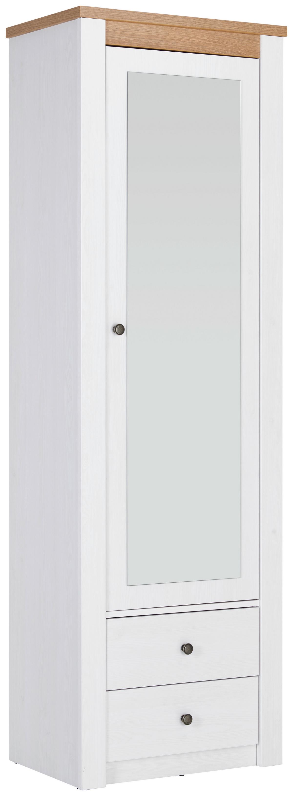 Garderobenschrank Rovigio Weiß, Eiche Dekor B: 62 cm - Eichefarben/Lärchefarben, Basics, Glas/Holzwerkstoff (62,2/196,5/42,5cm) - Landscape