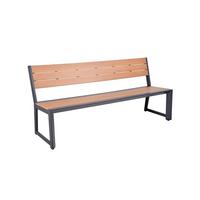 Gartenbank Silea - Anthrazit/Braun, Basics, Kunststoff/Metall (55/81/180cm) - Gardenson