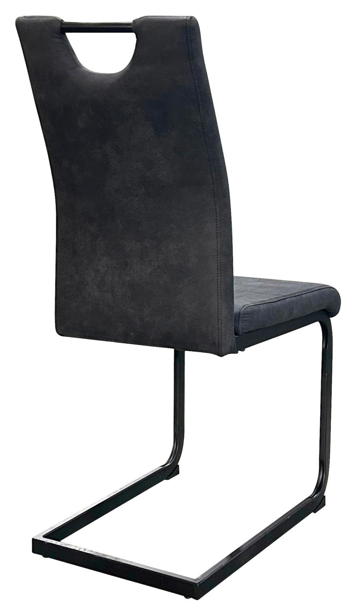 Schwingstuhl-set Banff, Anthrazit, B: 42 Cm - Anthrazit/Schwarz, Design, Textil/Metall (42/97/58cm) - MID.YOU