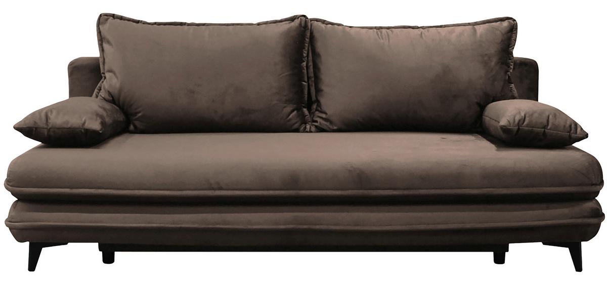 Schlafsofa Look Braun inkl.bettkasten+schlaffunktion - Schwarz/Braun, Design, Textil (217/73/86/106cm) - MID.YOU