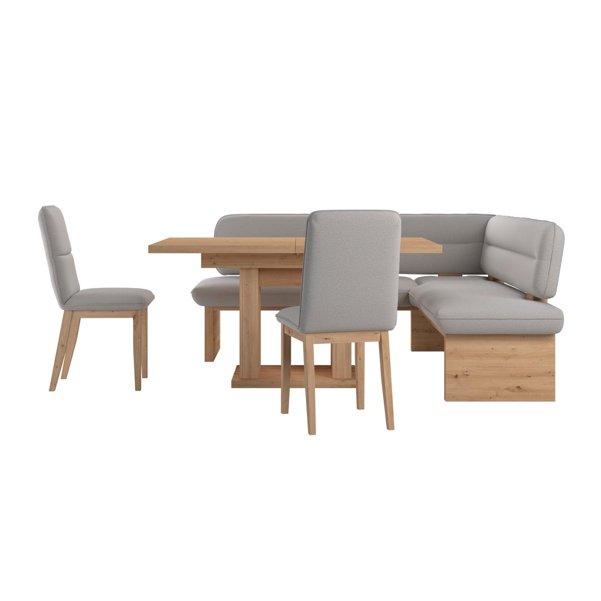 Eckbank Beluna Ii Webstoff Hellgrau, B: 212cm - Eichefarben/Hellgrau, KONVENTIONELL, Holz/Textil (212/170cm) - James Wood
