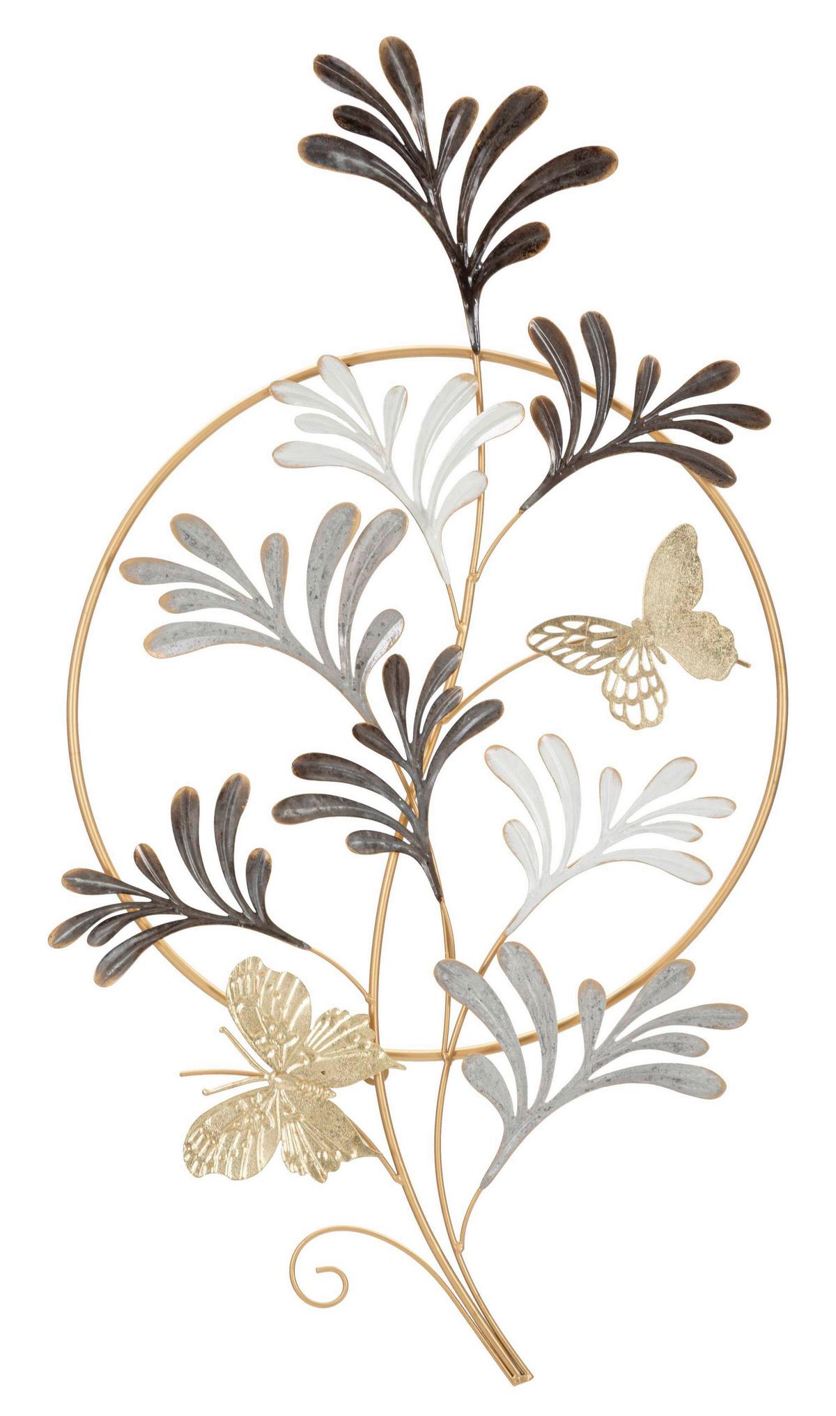 Wanddeko Lixy Goldfarben, Grau, Weiß B: 50cm - Goldfarben/Weiß, Basics, Metall (50/92/5.10cm)