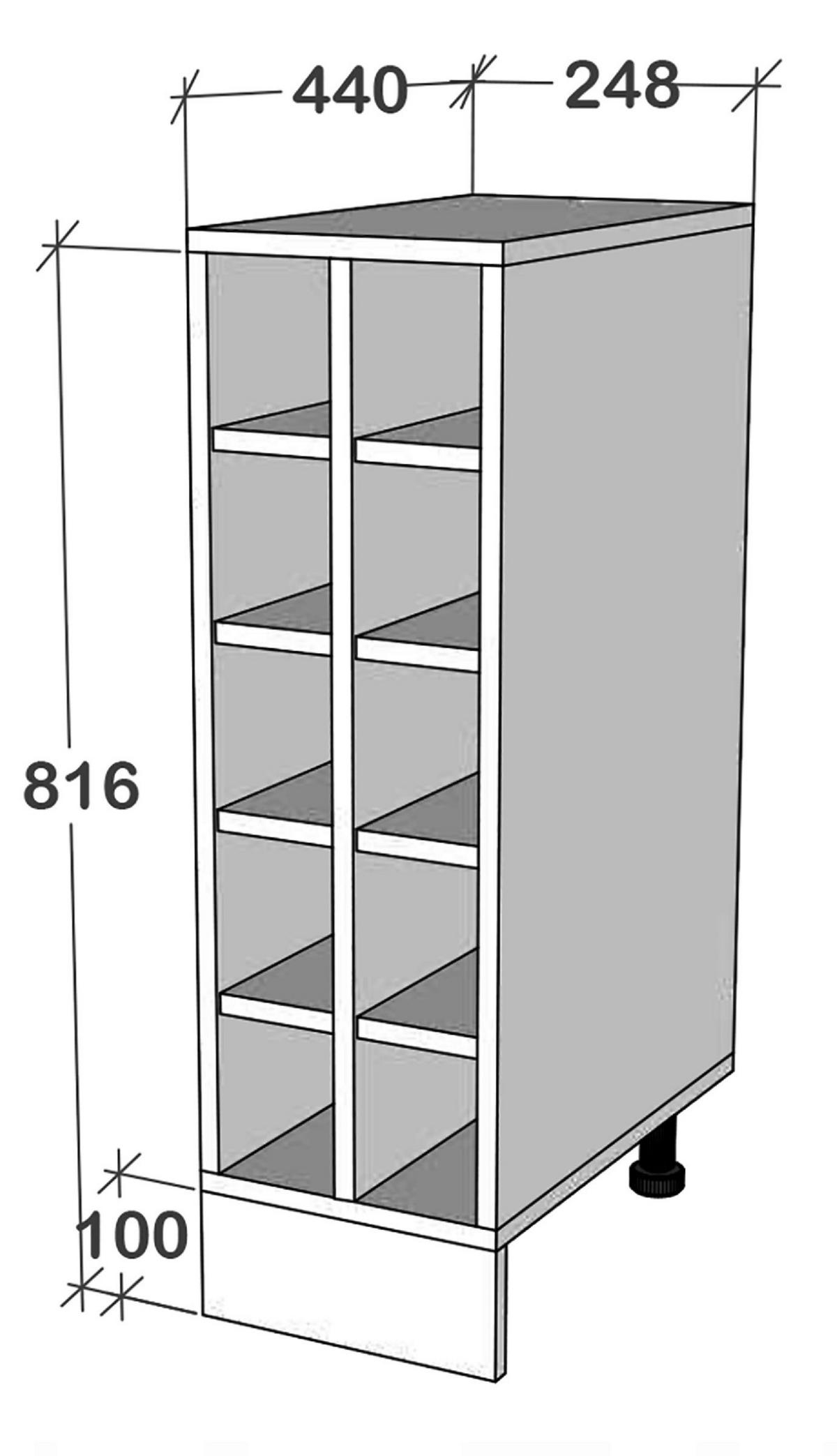 Kuchyňská spodní skřiňka ESILO bílá 25 - bílá, Design, kompozitní dřevo (25/82/44cm) - MID.YOU