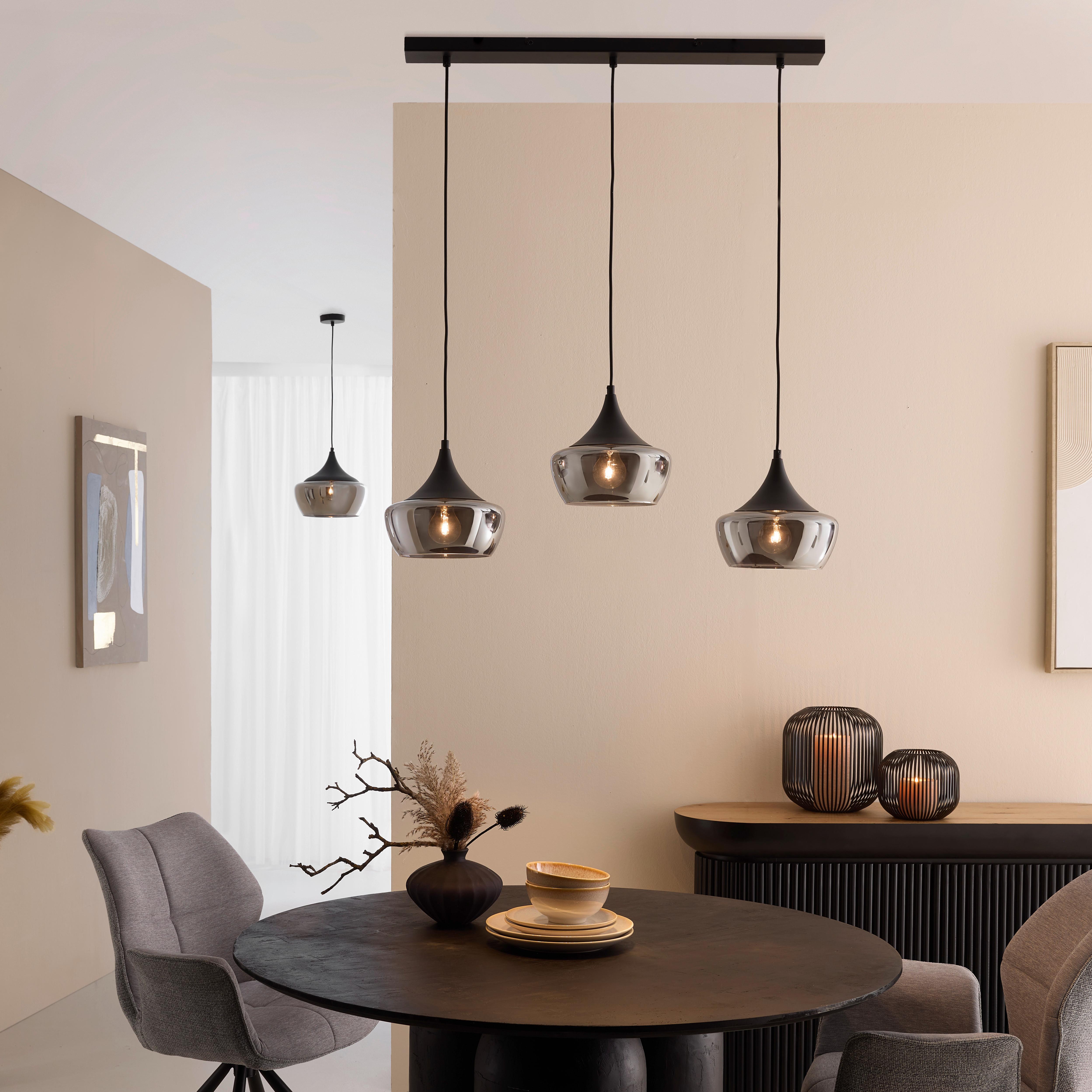 ZÁVĚSNÉ SVÍTIDLO NOR - černá/barvy chromu, Moderní, kov/plast (30/120cm) - Mömax