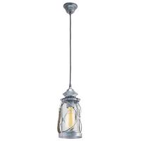 Hängeleuchte 49214 Vintage Bradford - Silberfarben, Basics, Glas/Metall (14/110cm) - Eglo