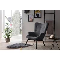 Sessel Dunkelgrau B: 80 Cm - Dunkelgrau/Schwarz, MODERN, Textil (80/92/99cm) - Livetastic