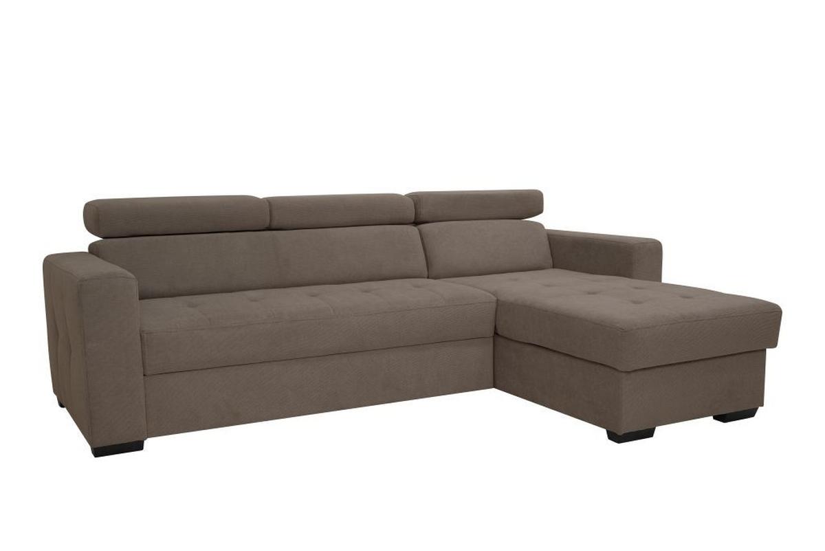 Rohová sedačka MARCO, obojstranná, sivohnedý velúr - čierna/taupe, Konventionell, kov/drevo (238/78-94/170cm)