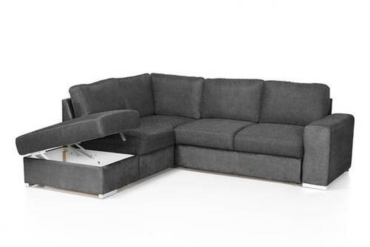 ROHOVÁ SEDAČKA EDDI - tmavě šedá/barvy chromu, Konvenční, kov/textil (213/248cm) - MID.YOU