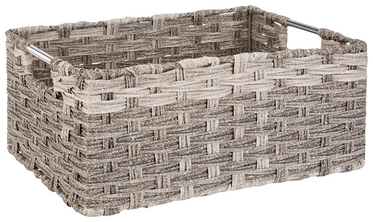 Regalkorb Jandra 36x26 cm Metall/Kunststoff Handgemacht - Grau, ROMANTIK / LANDHAUS, Kunststoff/Metall (36/16/26cm) - James Wood
