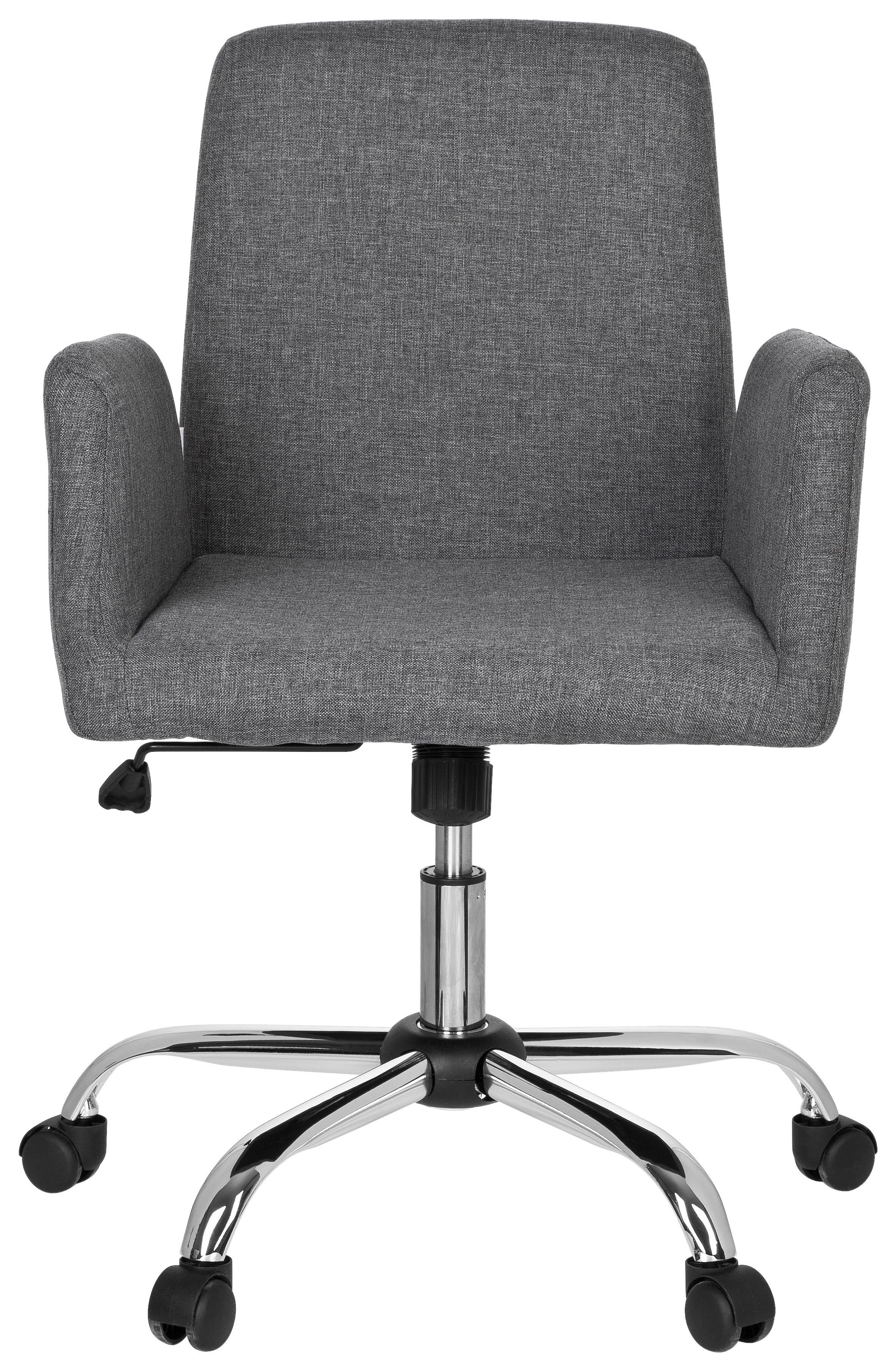 Drehstuhl Flow Grau - Chromfarben/Grau, MODERN, Kunststoff/Textil (54/95/44cm) - MID.YOU