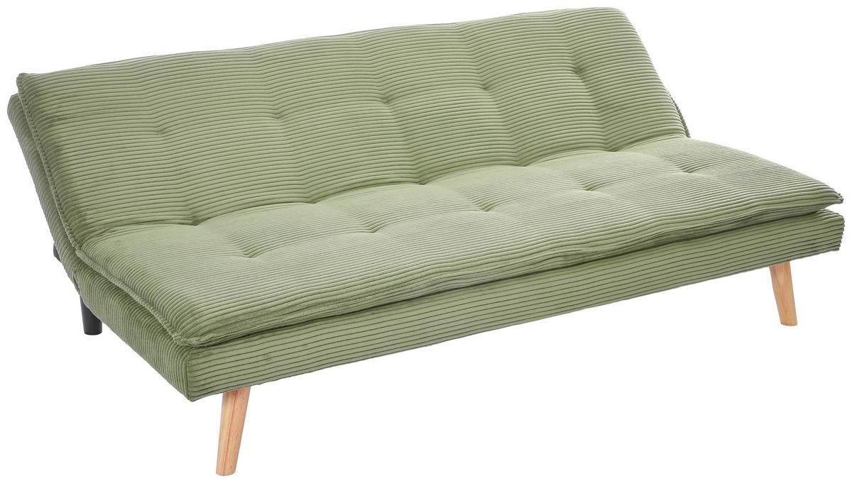 Schlafsofa Passau Grün B: 181 Cm - Schwarz/Naturfarben, Basics, Holz/Textil (181/77cm) - P & B
