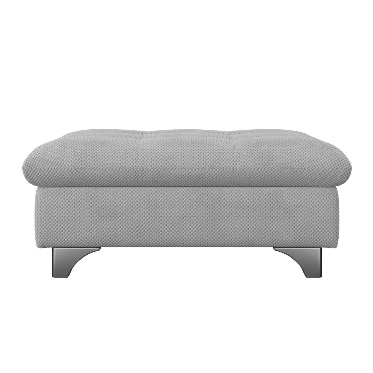 Hocker Gemini Hellgrau, B: 108cm - Chromfarben/Hellgrau, KONVENTIONELL, Textil (108/46/108cm)