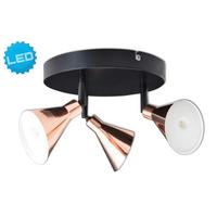 Strahler 3-Flammig verstellbar Ø 38 cm - Kupferfarben, Design, Metall (38/20,3cm) - Näve
