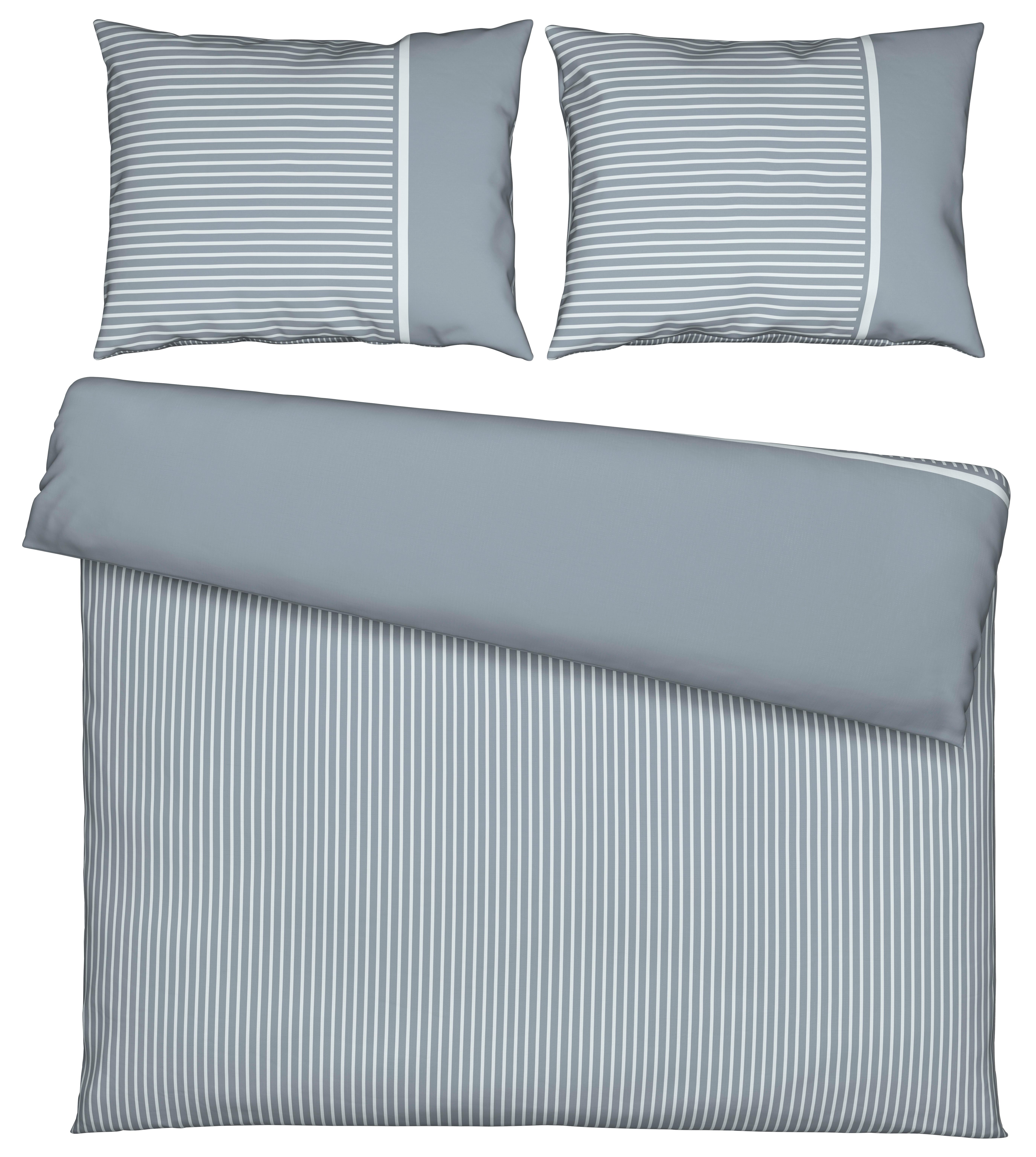 Bettwäsche Johannes XXL Graublau ca. 200x220cm - sivomodrá, Konventionell, textil (200/220cm) - Mömax