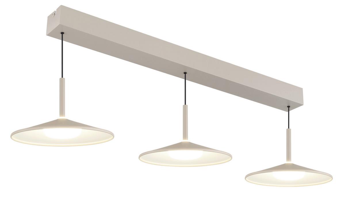 LED-HÄNGELEUCHTE 15635SA-3H  LAMPONE - Sandfarben/Opal, Design, Kunststoff/Metall (95/25/180cm) - Globo