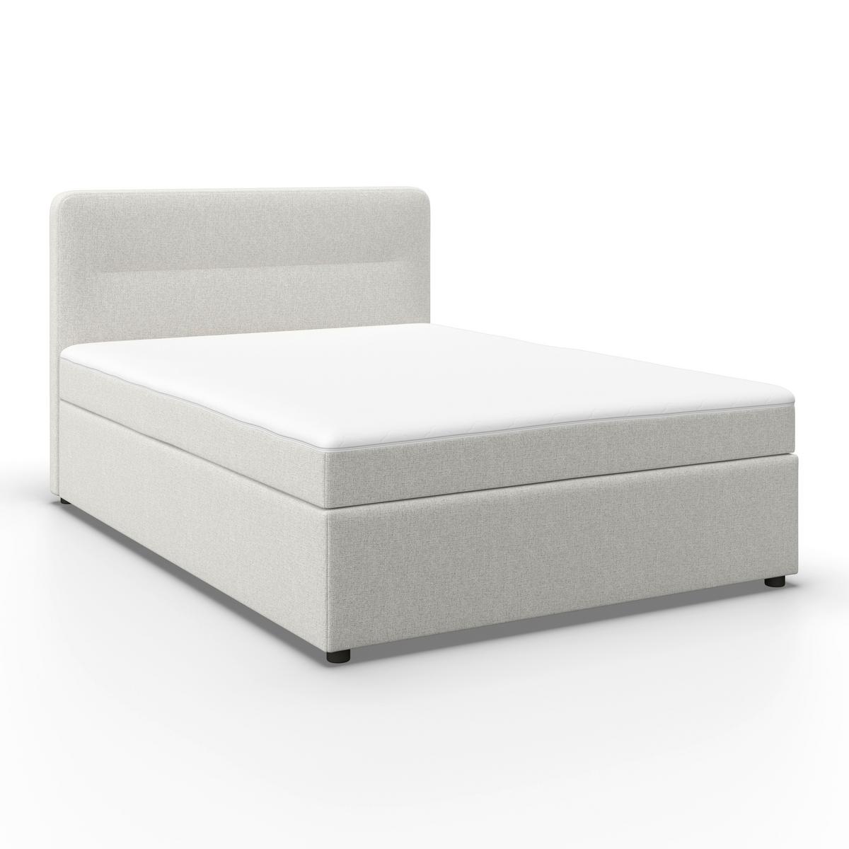 Boxspringová posteľ MARCO 140x200, béžová - čierna/krémová, Modern, drevo/textil (140/200cm) - Bessagi Home