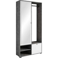 Garderobe Dino Anthrazit/Weiß B: 90 cm - Anthrazit/Weiß, Trend, Holzwerkstoff (90/190/33cm) - P & B