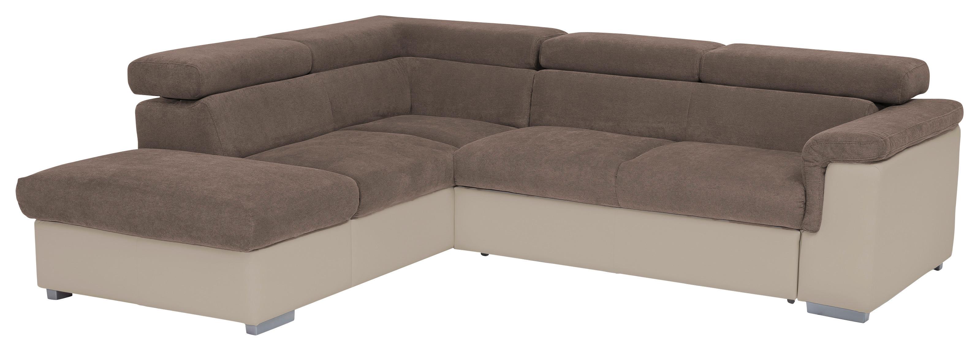 Ecksofa mit Schlaffunktion + Bettkasten Milla Taupe/Sand - Taupe/Sandfarben, Basics, Holz/Textil (217/252cm) - MID.YOU