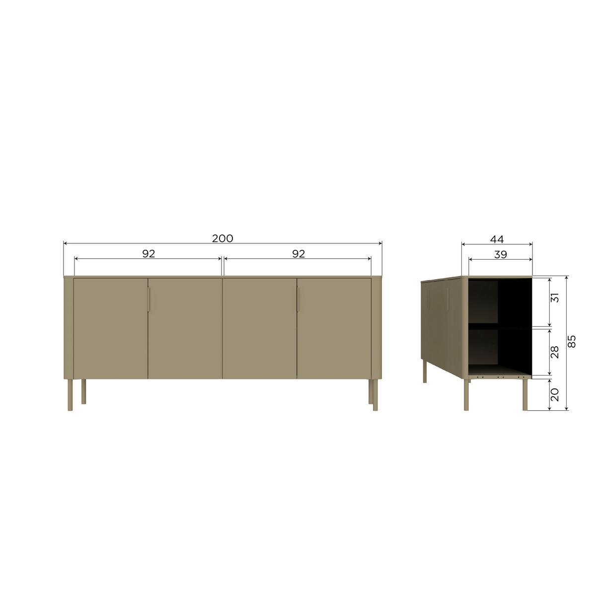 Sideboard Gunnar Schwarz B: 201 Cm - Schwarz, Design, Holz (201/85/44cm) - Livetastic