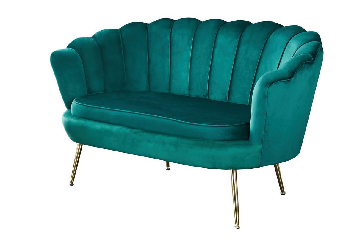 2-sitzer-sofa Grün B: 136 Cm - Goldfarben/Grün, MODERN, Textil (136/78/77cm) - Livetastic