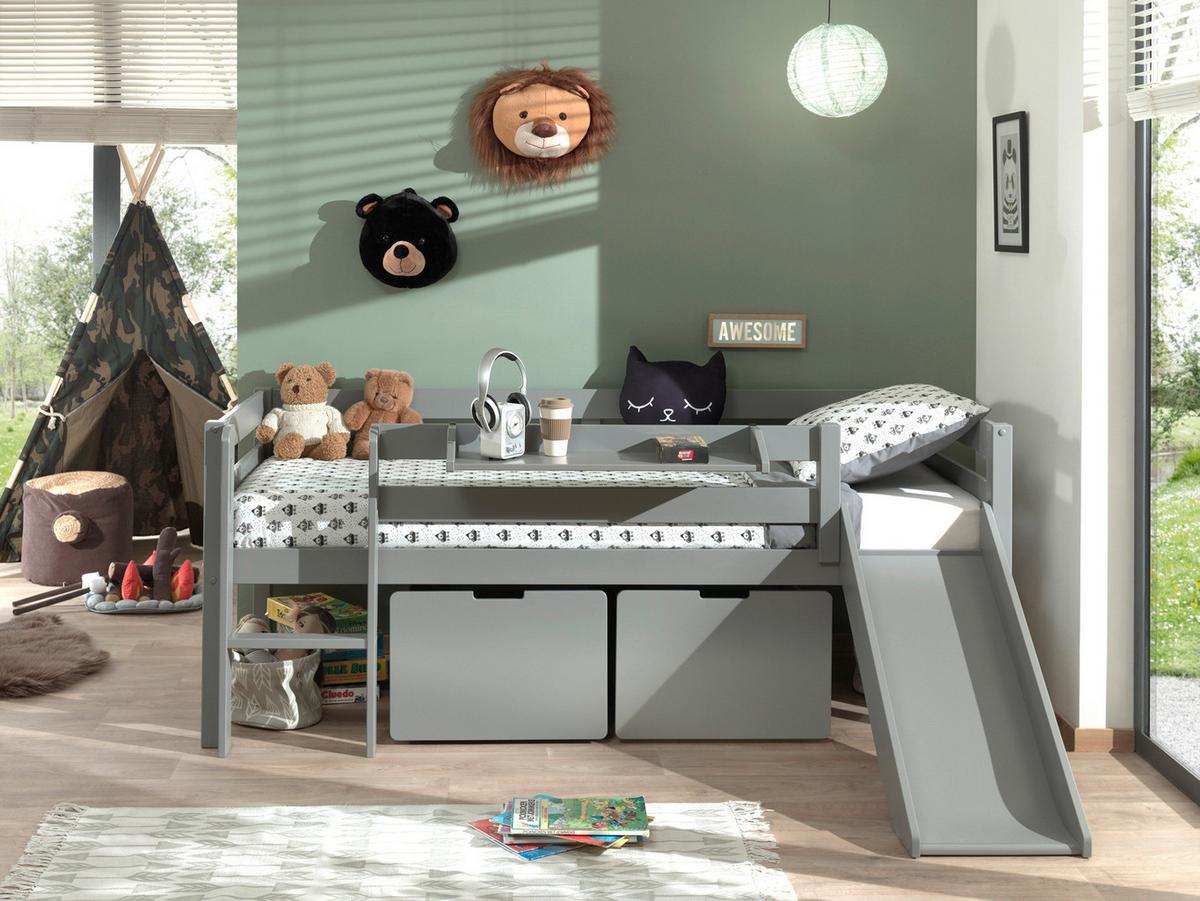 Spielbett Pino Grau 90x200cm - Grau, MODERN, Holz/Holzwerkstoff (90/200cm) - Vipack