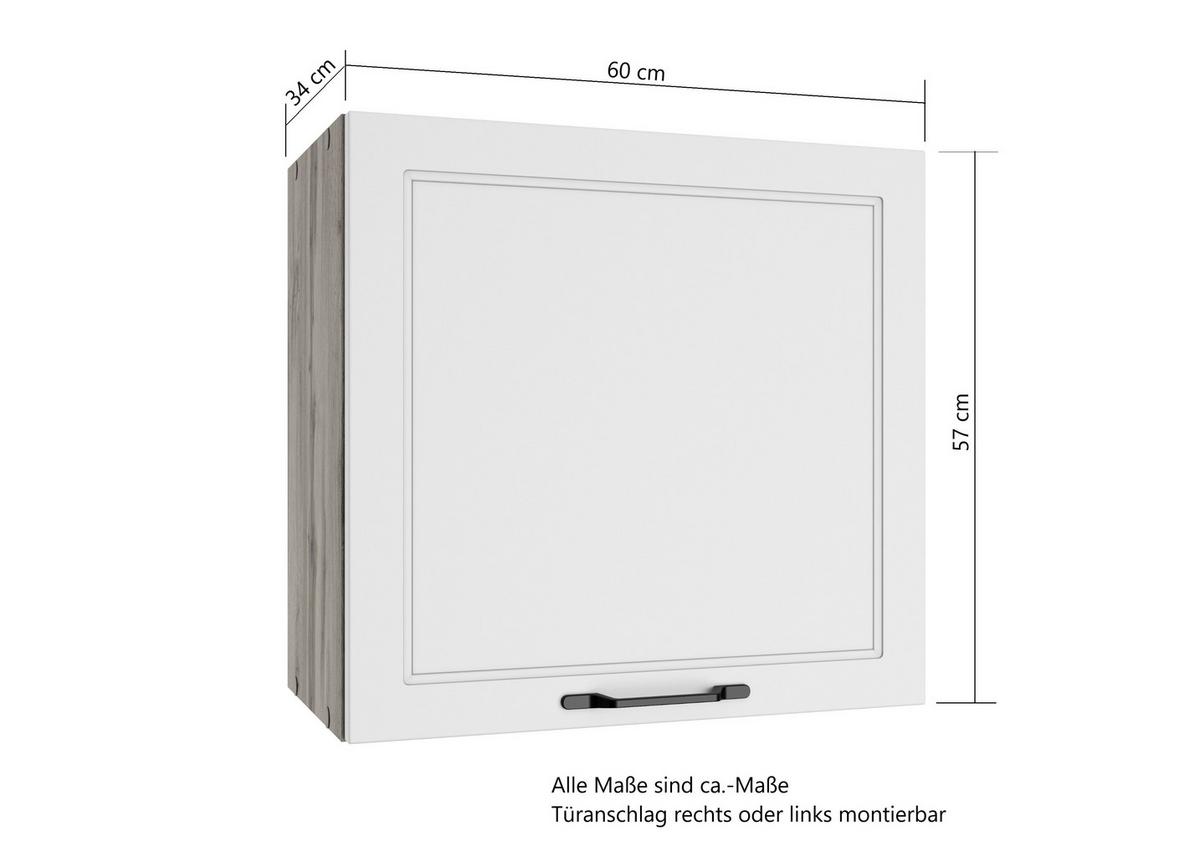 Küchenoberschrank Meran 60 Cm Grau - Grau, LIFESTYLE, Holzwerkstoff (60/57/34cm) - Held