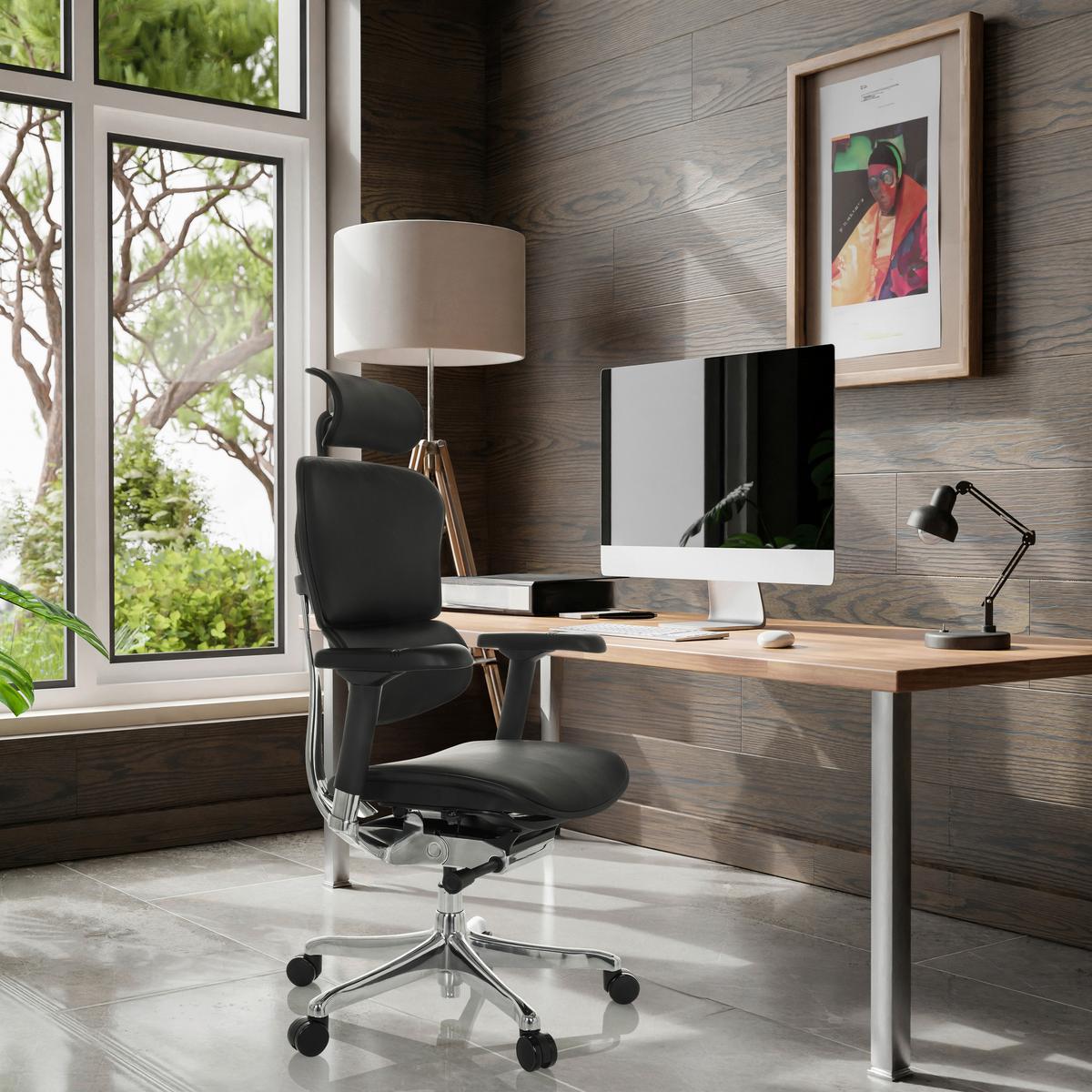 Drehstuhl Schwarz B: 78 cm - Silberfarben/Schwarz, MODERN, Leder/Kunststoff (78/117 - 136/64cm) - MID.YOU