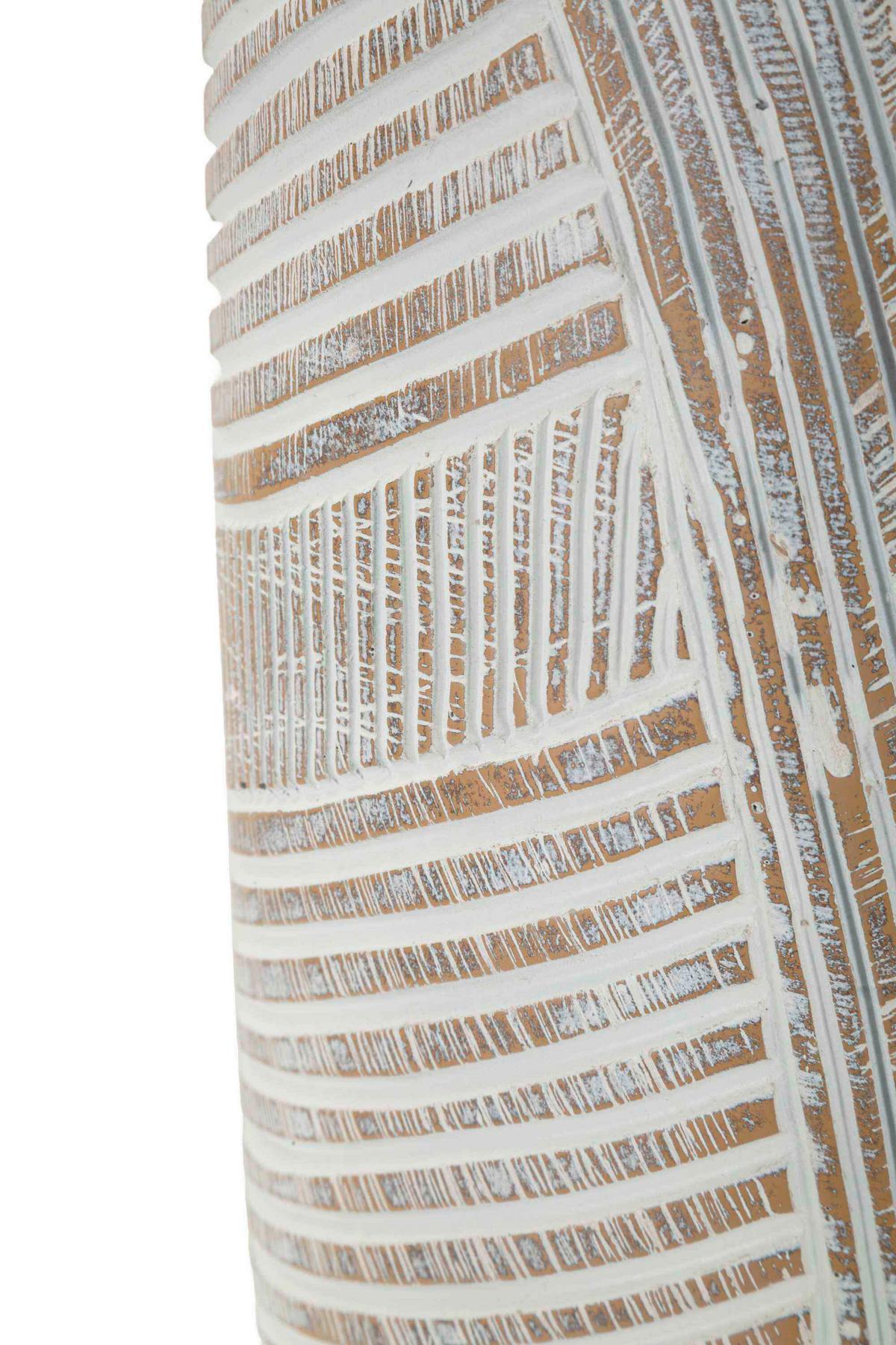 Vase Pot Resin Wood Weiß B: 19 Cm - Weiß, Basics, Kunststoff (19/55/19cm)