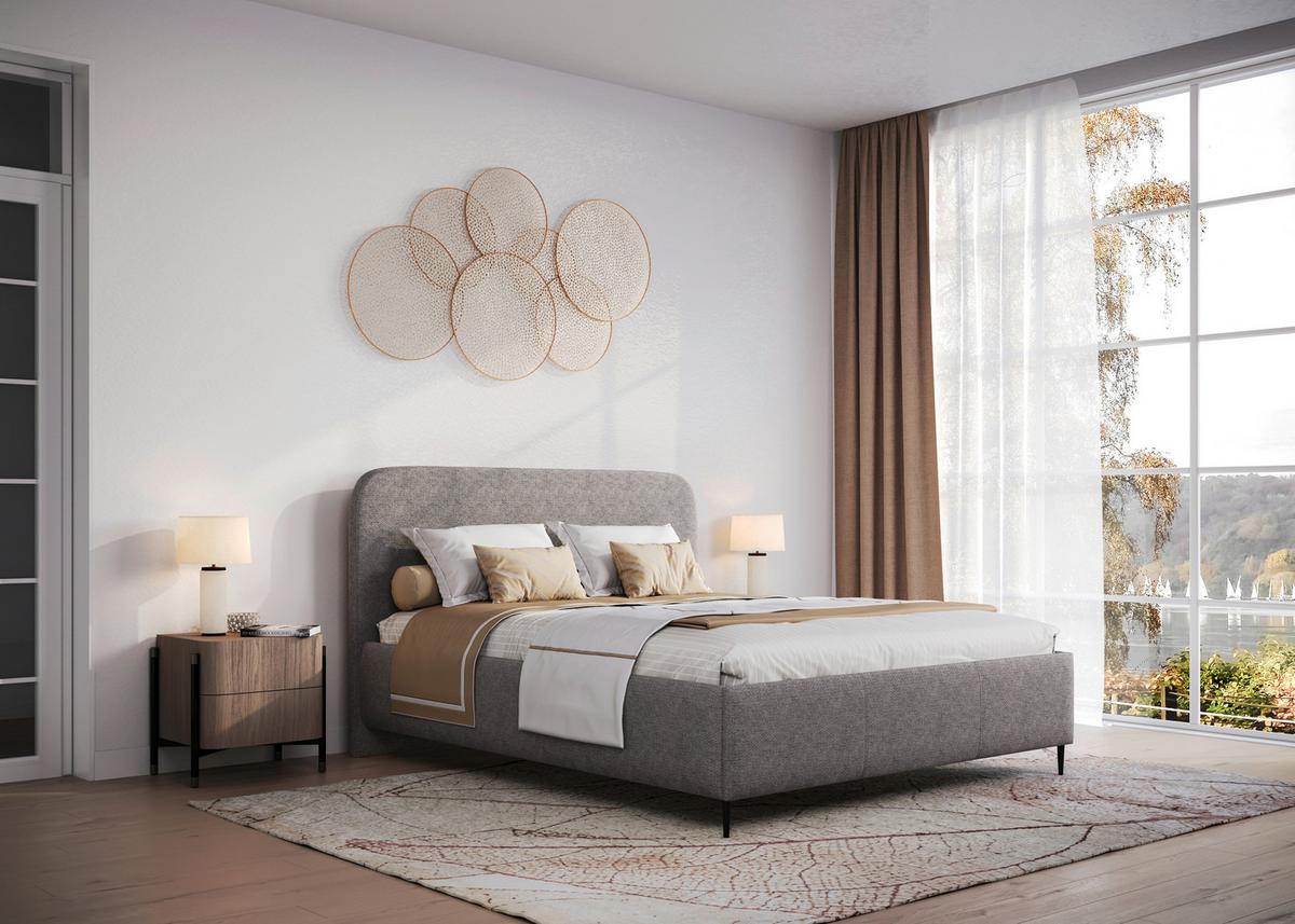 Polsterbett Bendi Ii - Taupe/Schwarz, MODERN, Holz/Holzwerkstoff (180/200cm) - MID.YOU