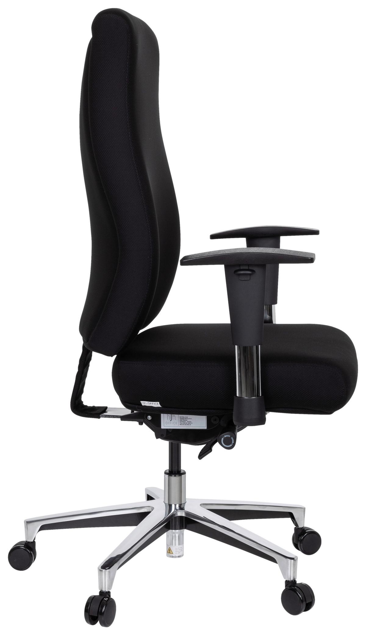Bürostuhl Forcom Mit Wippfunktion Schwarz - Silberfarben/Schwarz, Basics, Kunststoff/Textil (69/122/65cm) - MID.YOU
