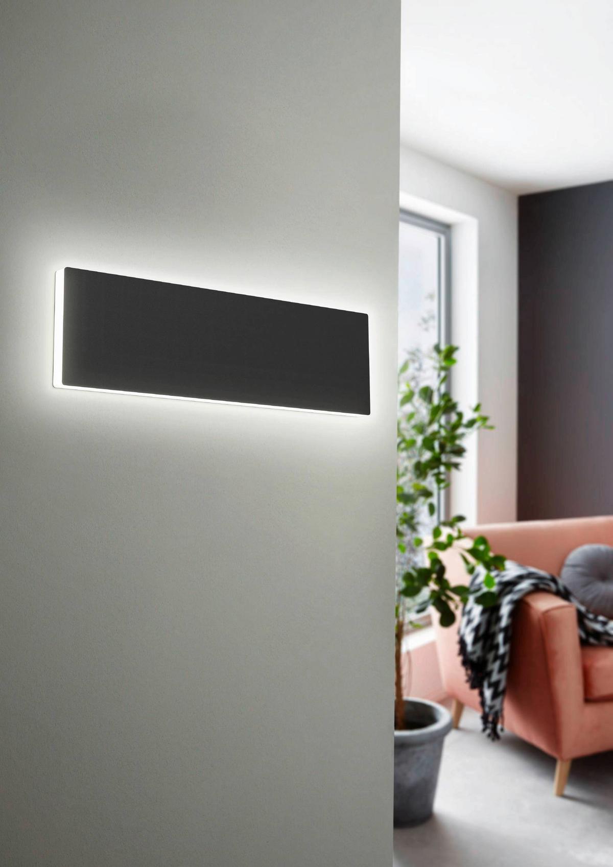 Wandleuchte 75754_rgbic - Schwarz/Weiß, KONVENTIONELL, Kunststoff/Metall (27/8/5cm) - Eglo