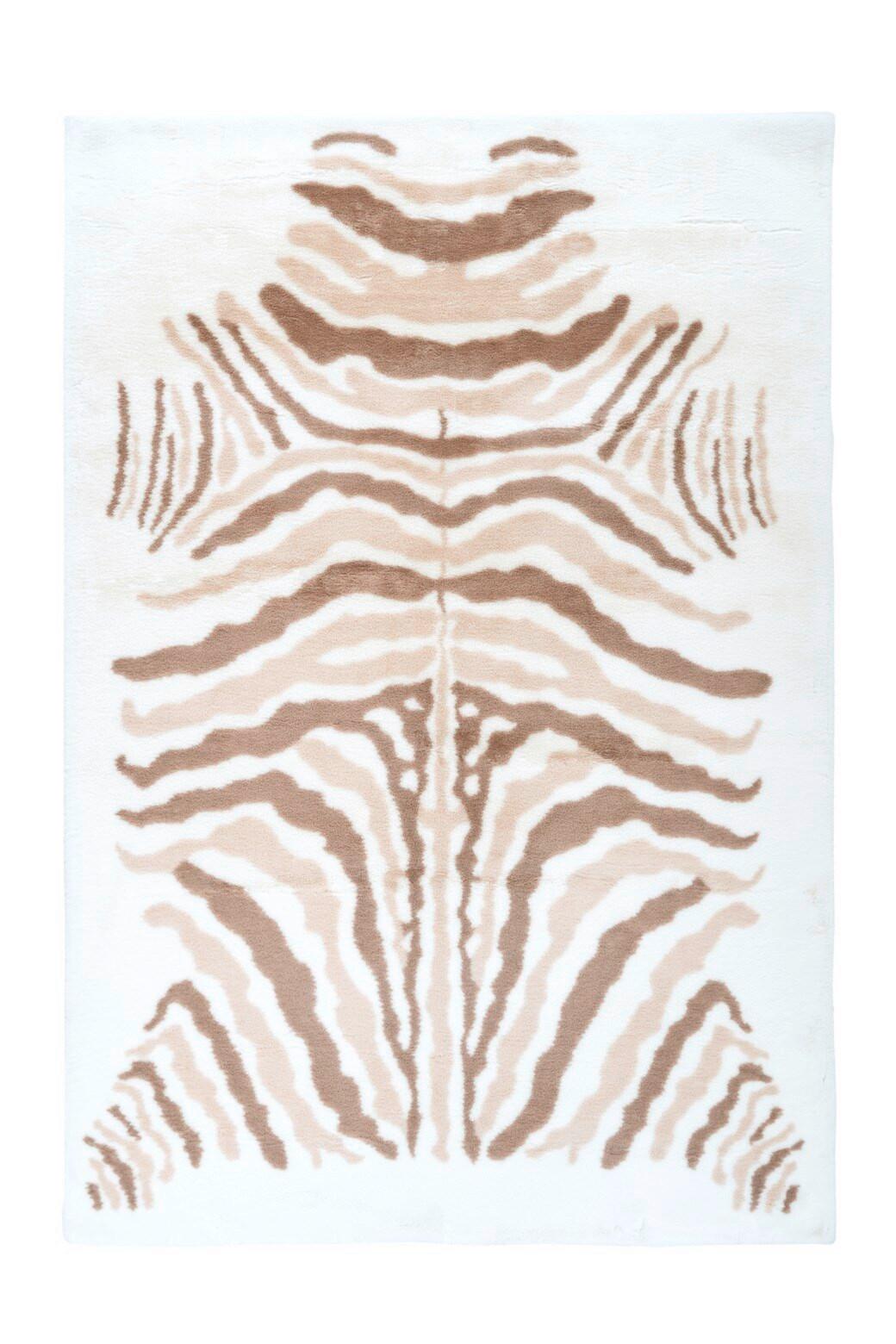 Hochflorteppich Rabbit Animal Creme/Taupe, 120x160 cm - Taupe/Creme, LIFESTYLE, Textil (120/160cm) - Kayoom