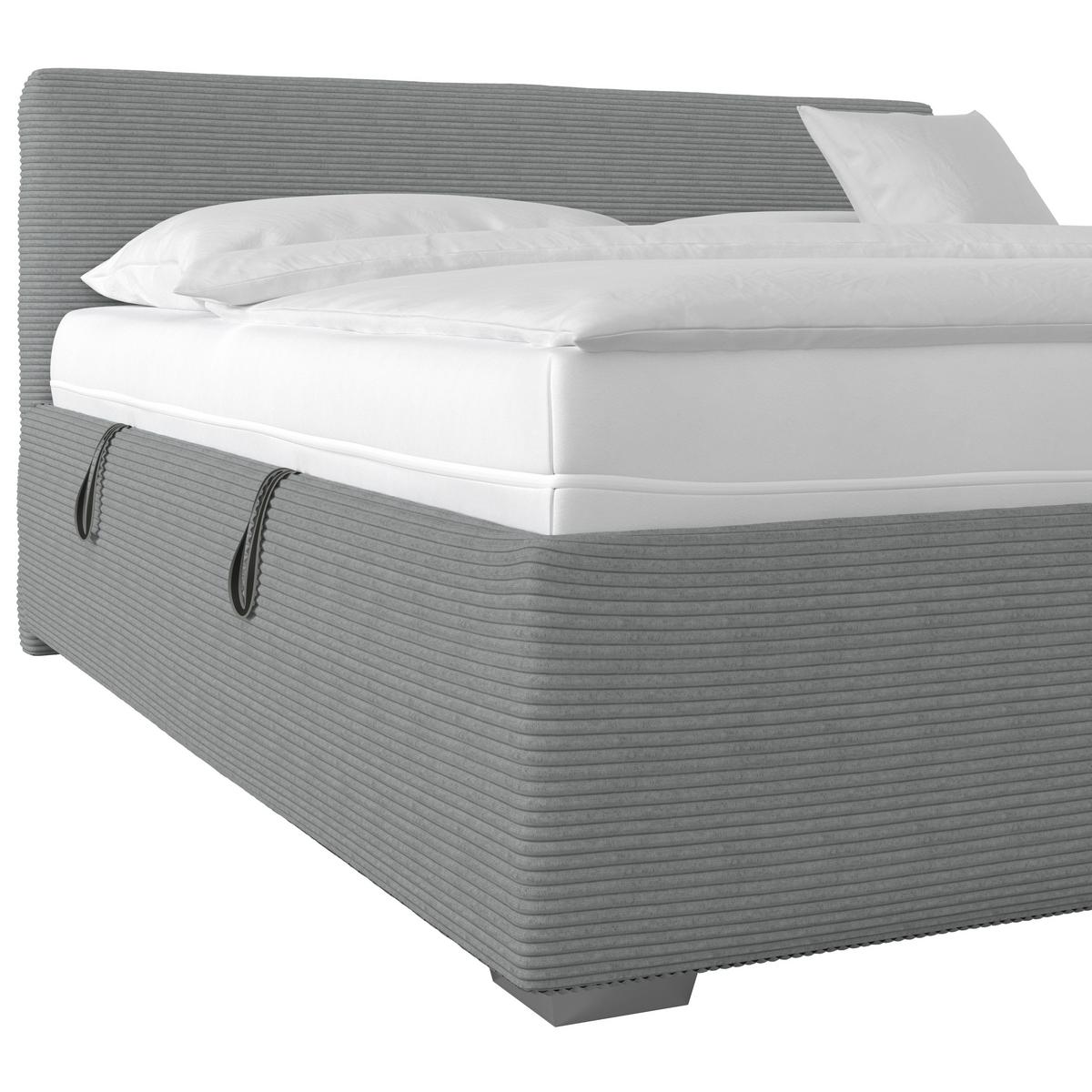 Kárpitozott Ágy Lesia 180/200cm - szürkéskék/fehér, Konventionell, faalapú anyag/textil (180/200cm)