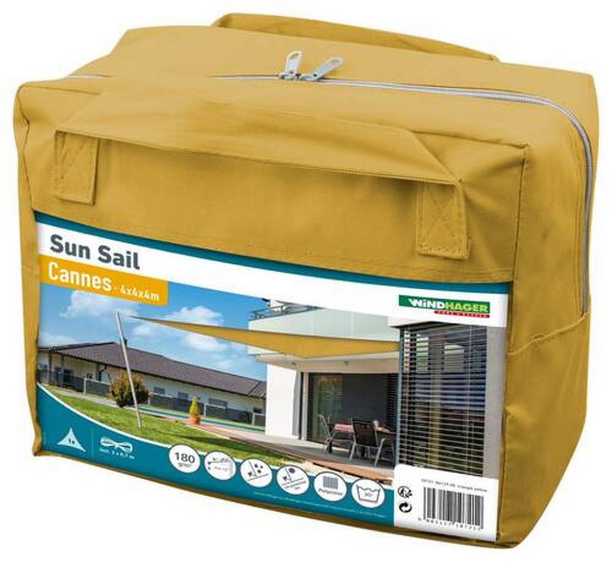 Sonnensegel Dreieckig 4x4x4 M - Gelb, Basics, Kunststoff (400/400/400cm)