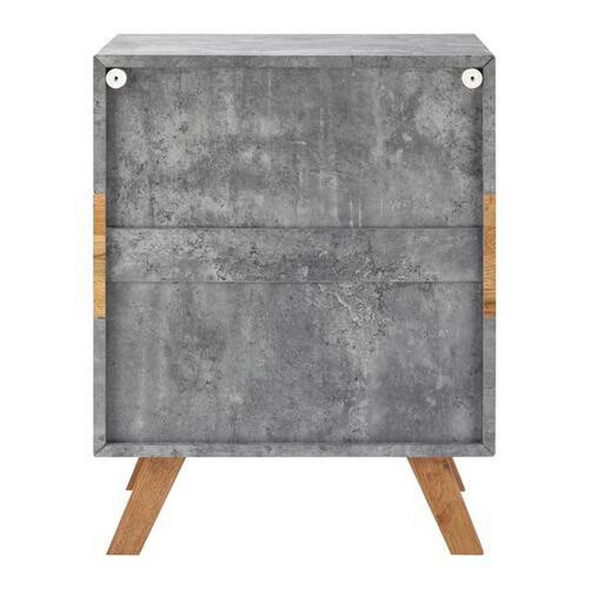 Nočný stolík CASPER - sivá/farba duba, Modern, drevo (60/75/40cm) - Bessagi Home