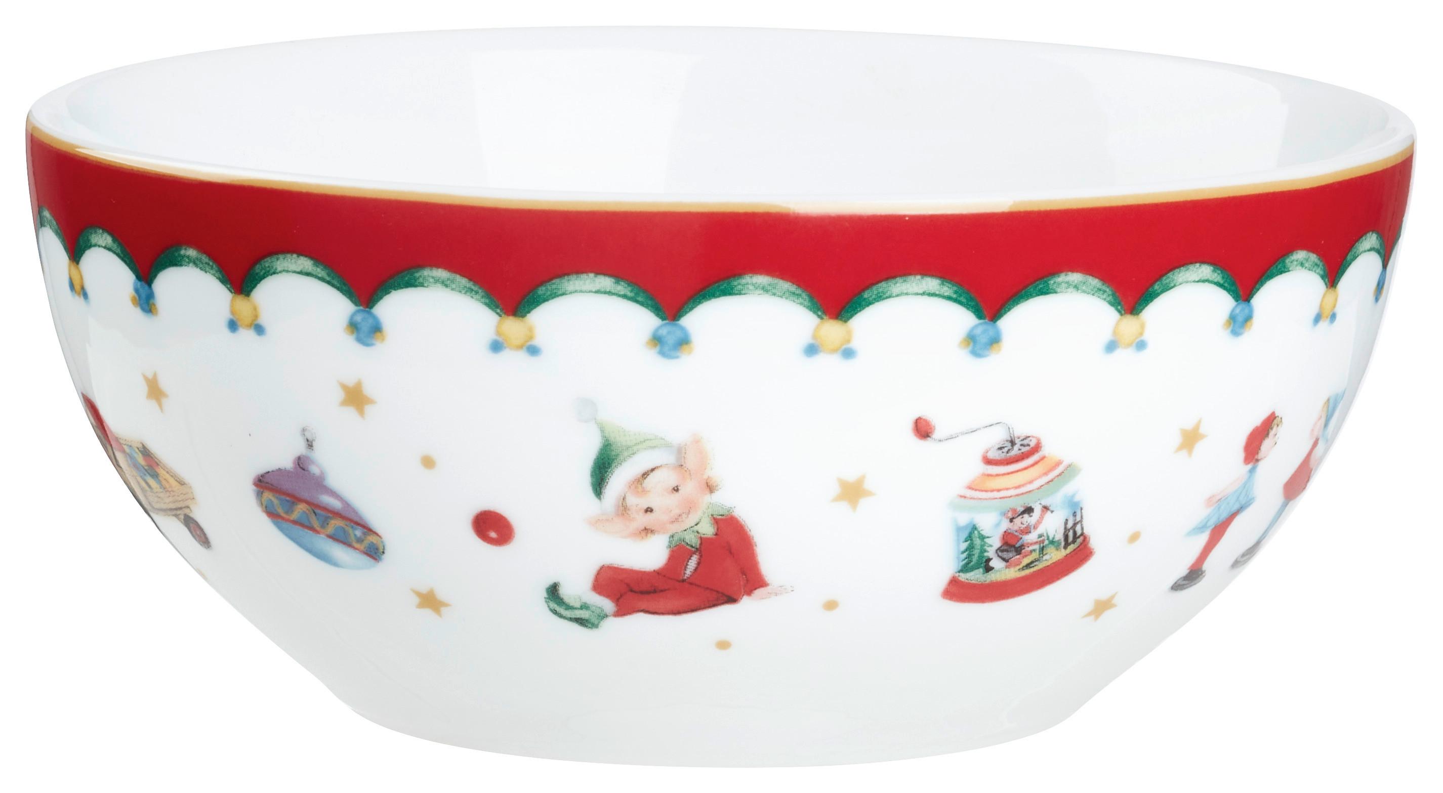 Miska na müsli XMAS - bílá/červená, Konvenční, keramika (15/6,6cm) - Mömax