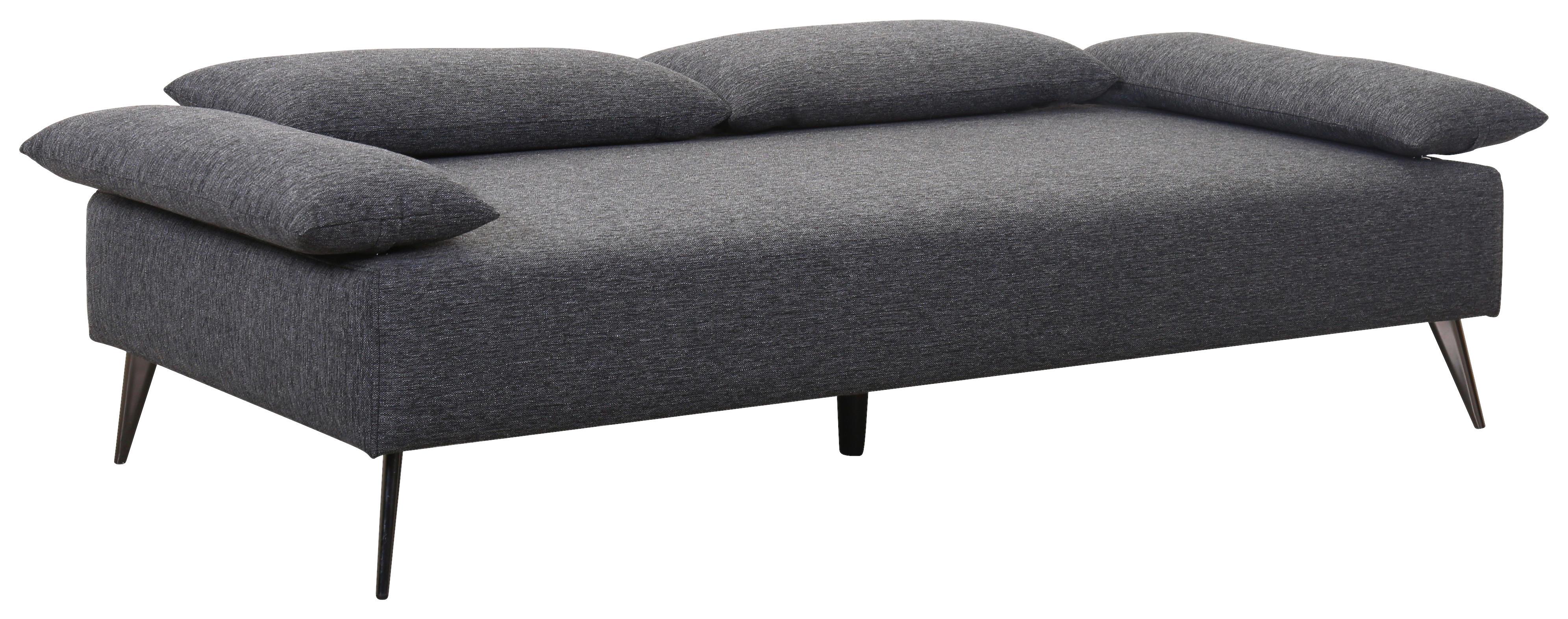 Schlafsofa Genf - Dunkelgrau/Schwarz, Design, Textil (207/85/90cm) - Livetastic