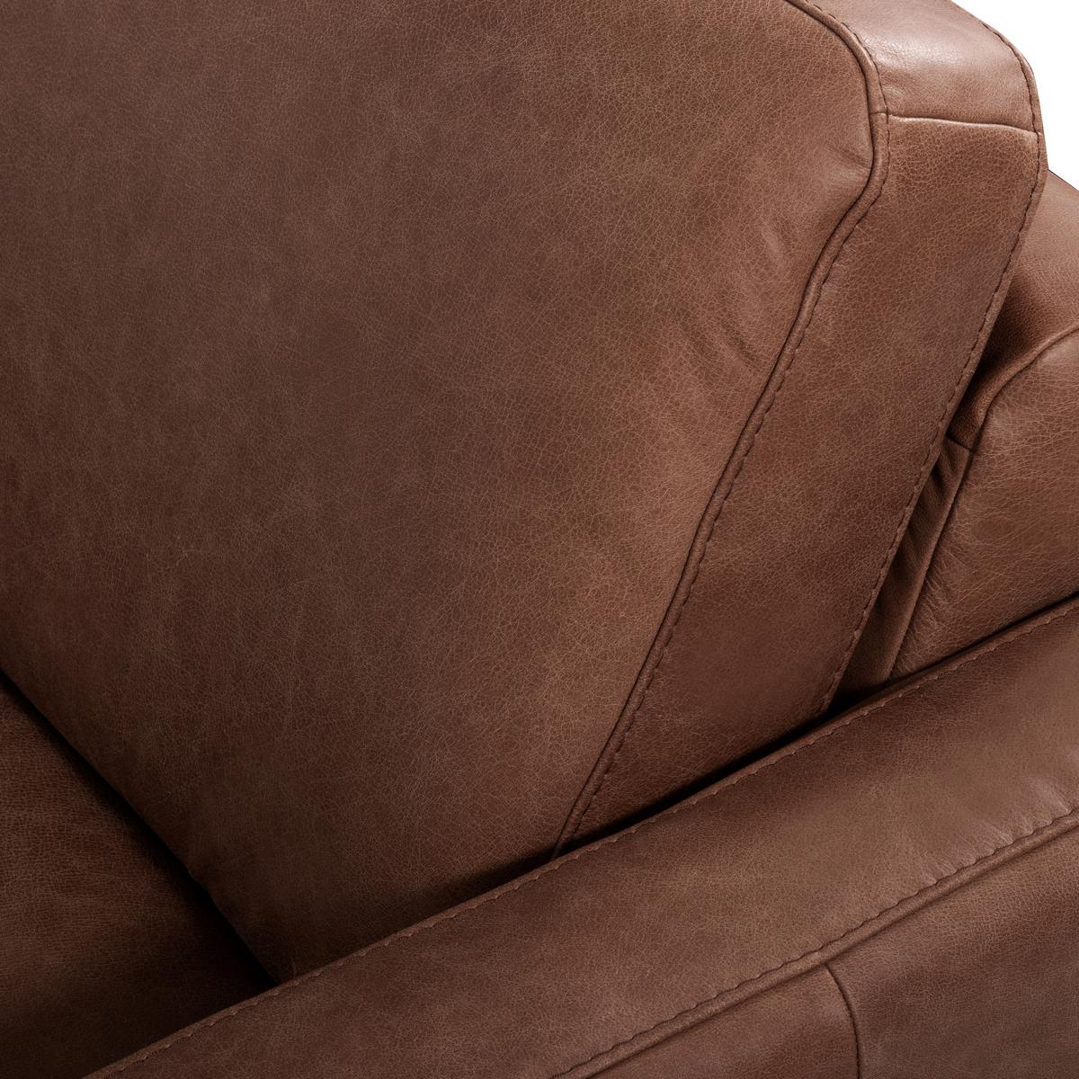 3-Sitzer-Sofa Spring, Dunkelbraun B: 187 cm - Dunkelbraun/Schwarzchrom, Design, Leder (187/85/92cm) - Livetastic