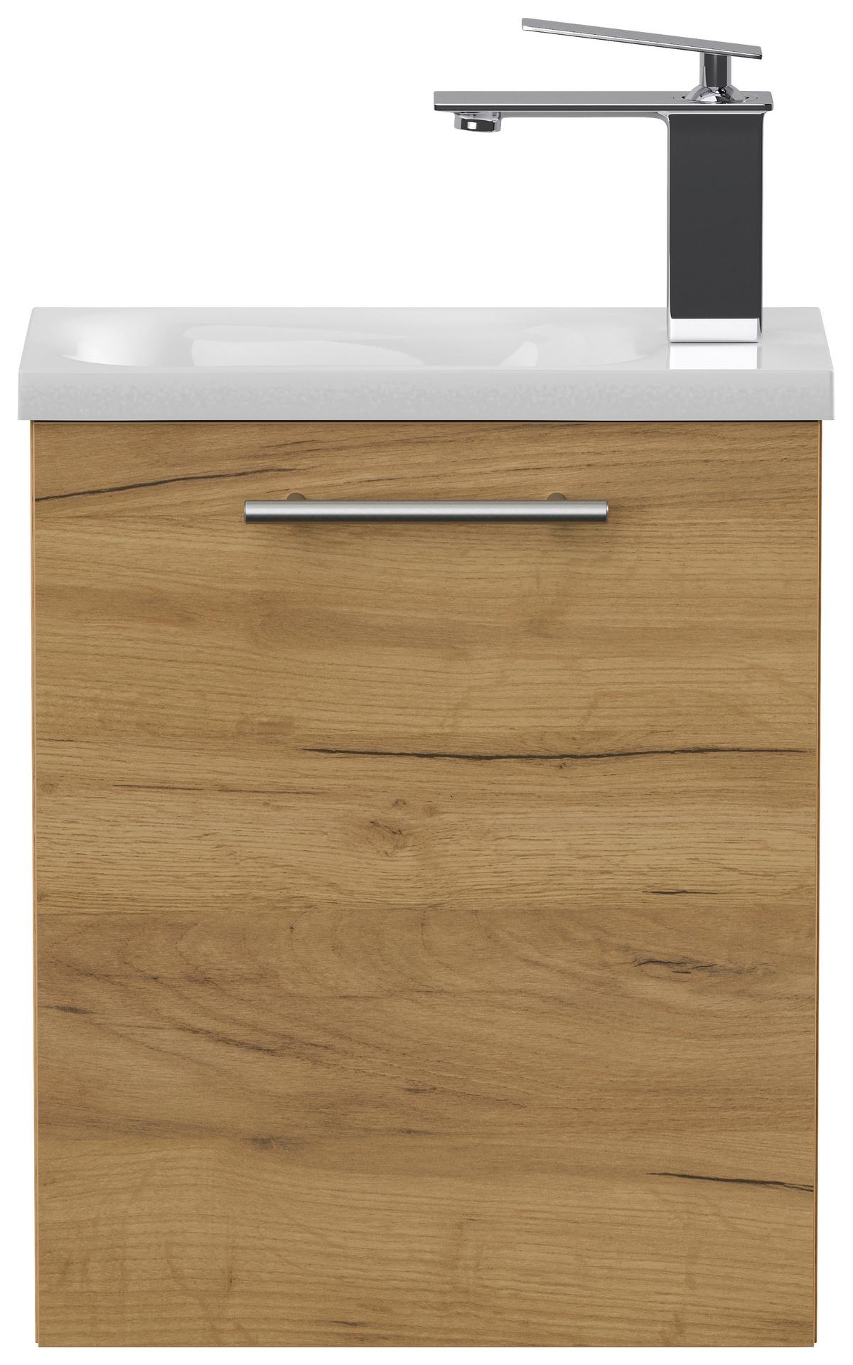 Gästebad Pieni Eiche Dekor B: 40 cm - Eichefarben, MODERN, Holzwerkstoff/Stein (40cm) - MID.YOU