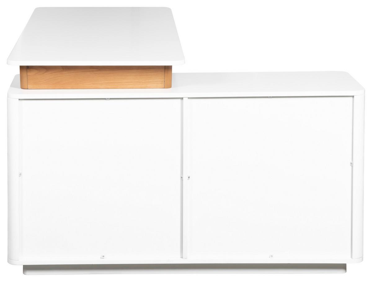Eckschreibtisch Luma Weiß/Eichefarben L: 150 cm - Eichefarben/Weiß, MODERN, Holz/Holzwerkstoff (150/120/75cm) - Livetastic