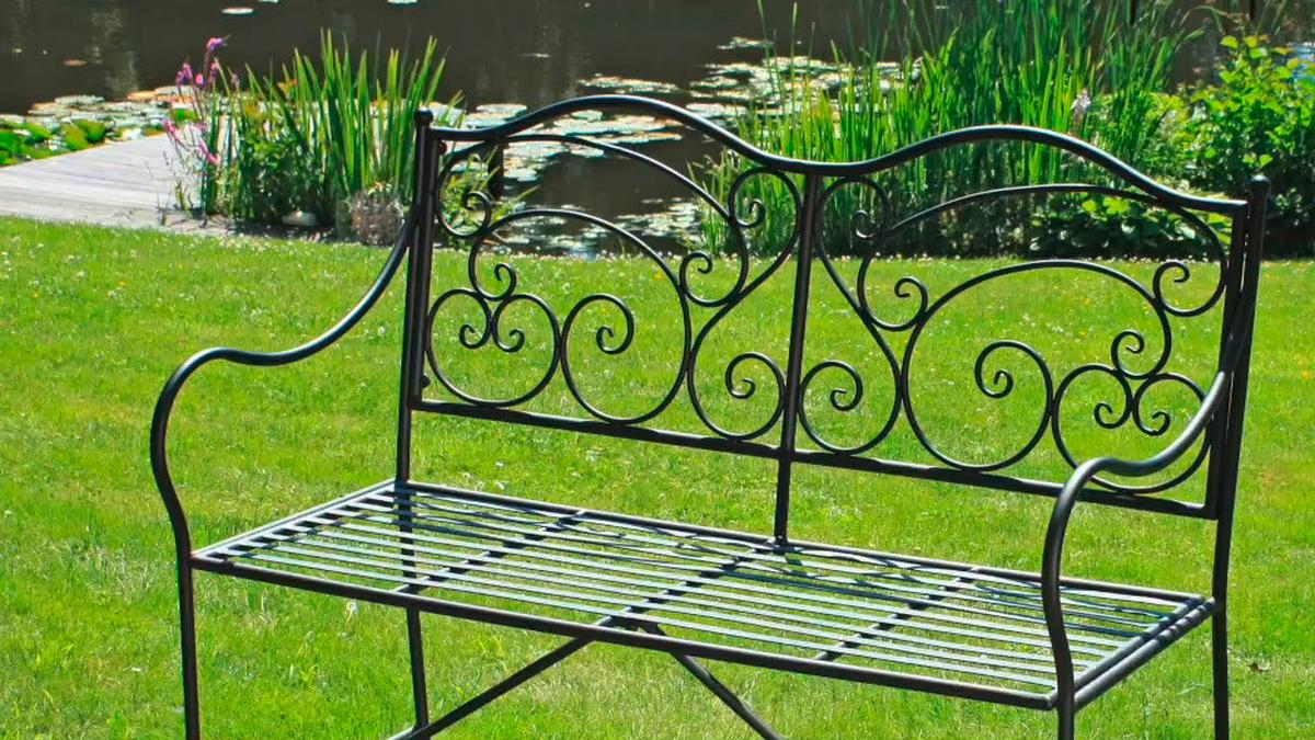 Gartenbank Stahl 2-Sitzer Vesuv mit Rückenlehne - Rostfarben, MODERN, Metall (106/92/54cm)
