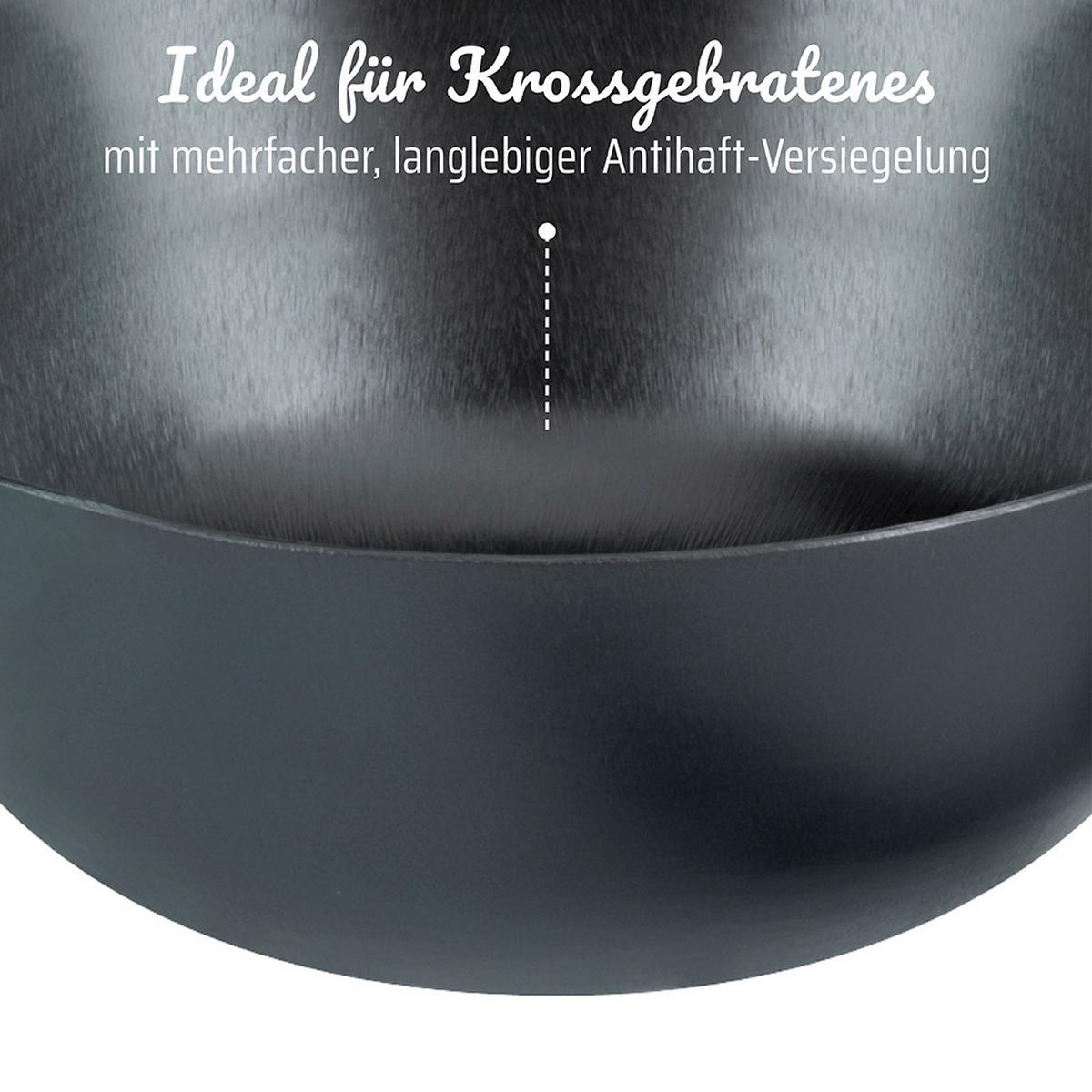 Gsw Wok-set Schwarz, D/h:32x12cm - Schwarz, Basics, Metall (32/12cm) - GSW