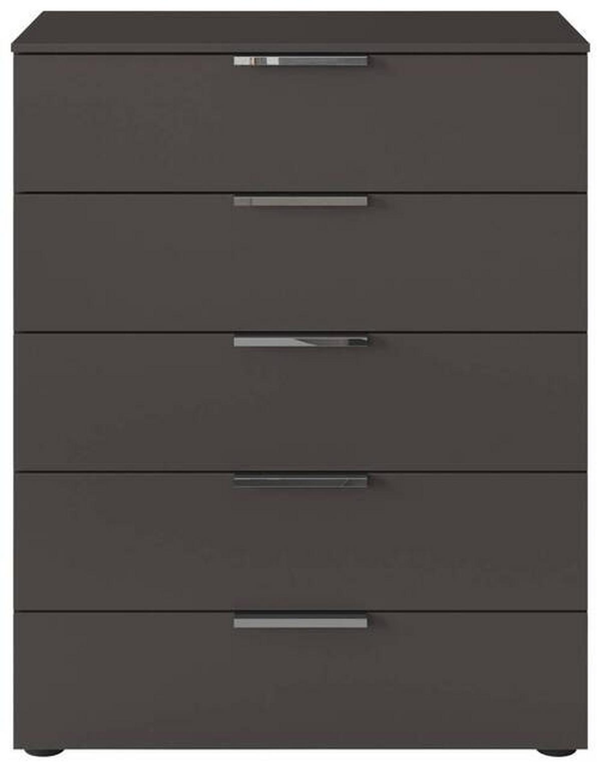 Kommode 80 cm Flipp Graphitfarben - Chromfarben/Schwarz, MODERN, Holzwerkstoff (80/100/42cm) - Rauch Möbel