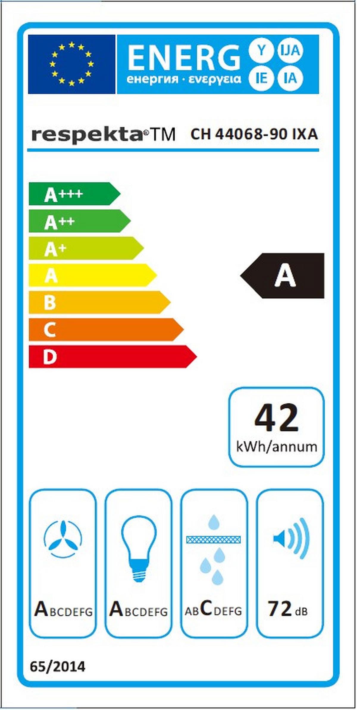 Dunstabzugshaube Respekta Medea 90 Cm - Edelstahlfarben, Trend, Metall (90/63,5-102,5/50cm) - Respekta