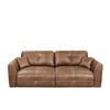 Schlafsofa Dolan Lux.3Dl Hellbraun - Hellbraun/Chromfarben, MODERN, Textil (245/85/115cm) - Livetastic