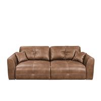 Schlafsofa Dolan Lux.3dl Hellbraun - Hellbraun/Chromfarben, MODERN, Textil (245/85/115cm) - Livetastic