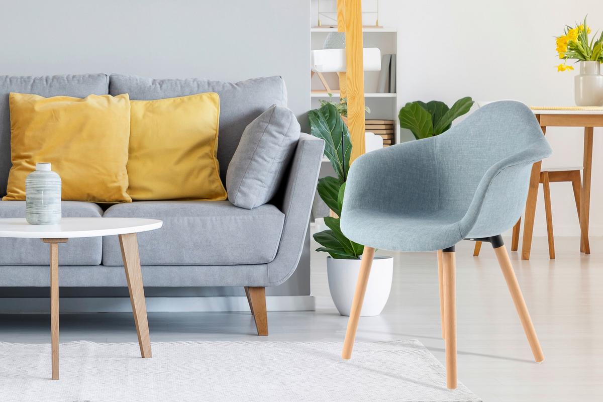 Armlehnstuhl-set Winston 325 Blau - Blau, Design, Holz/Kunststoff (62/80.5/64cm) - Kayoom